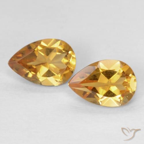 1.24ctw Natural Laranja-Ouro Citrino, Formato de pêra, VVS