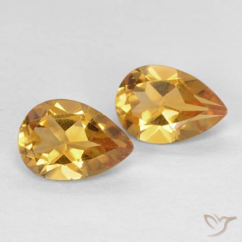 Pedras preciosas de Citrino Laranja-Ouro natural de 1.24 ct, Formato de pêra, VVS