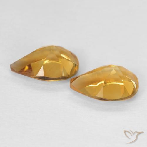Pedras preciosas de Citrino Laranja-Ouro natural de 1.24 ct, Formato de pêra, VVS