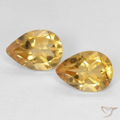 1.27ctw Natural Dourado Citrino, Formato de pêra, VVS