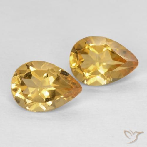 Pedras preciosas de Citrino Dourado natural de 1.27 ct, Formato de pêra, VVS