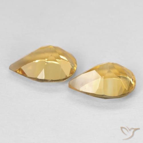 Pedras preciosas de Citrino Dourado natural de 1.27 ct, Formato de pêra, VVS
