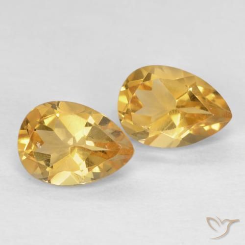 Pedras preciosas de Citrino Dourado natural de 1.46 ct, Formato de pêra, VVS-VS