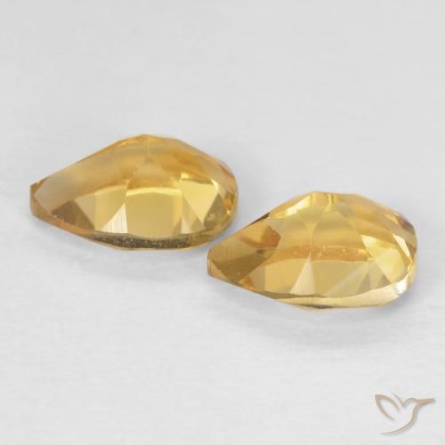 Pedras preciosas de Citrino Dourado natural de 1.46 ct, Formato de pêra, VVS-VS