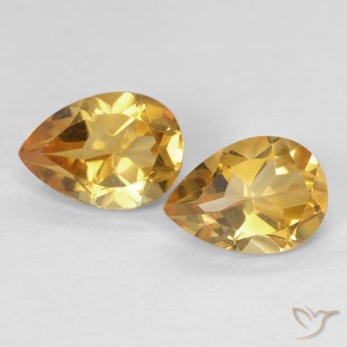 1.41ctw Natural Dourado Citrino, Formato de pêra, VVS