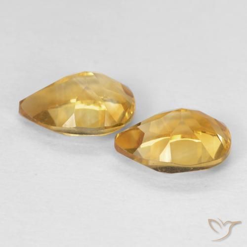 Pedras preciosas de Citrino Dourado natural de 1.41 ct, Formato de pêra, VVS