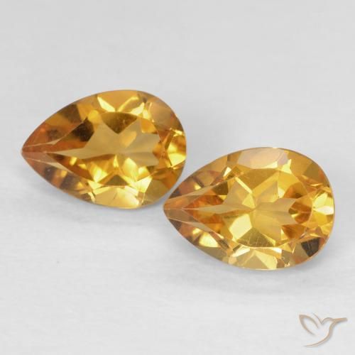 1.46ctw Natural Laranja-Ouro Citrino, Formato de pêra, VVS-VS