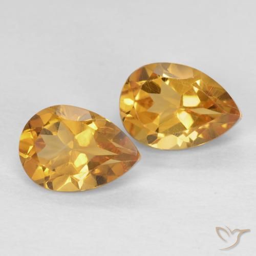 Pedras preciosas de Citrino Laranja-Ouro natural de 1.46 ct, Formato de pêra, VVS-VS
