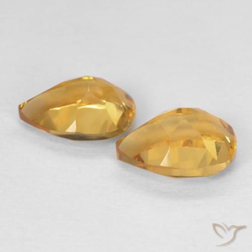 Pedras preciosas de Citrino Laranja-Ouro natural de 1.46 ct, Formato de pêra, VVS-VS