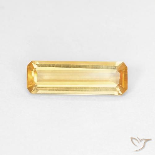 1.06ct Natural Laranja Dourado Profundo Citrino, Corte Esmeralda, VVS-VS