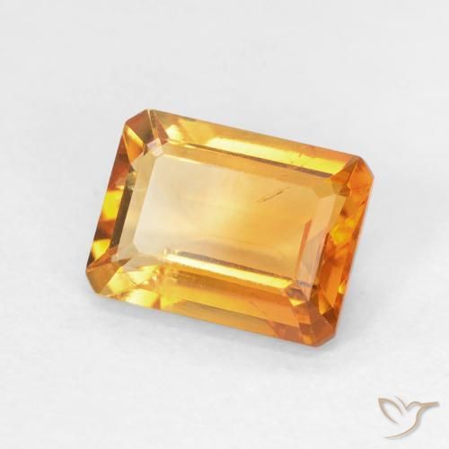 Citrino Laranja escuro-dourado Natural 1.50ct, Corte Octógono / Esmeralda, VVS-VS