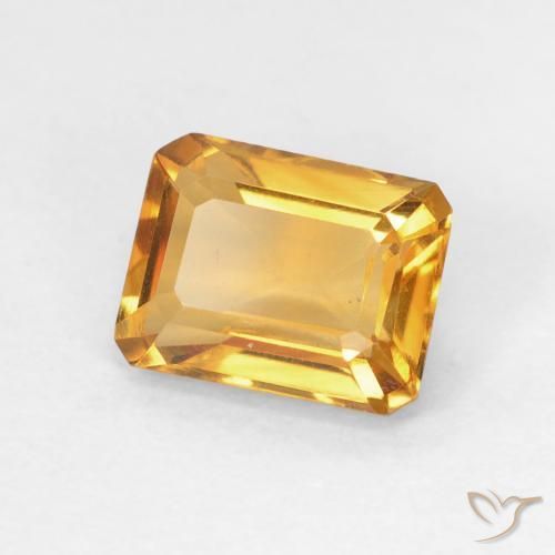 Citrino Laranja Profundo-Ouro Natural 1.49ct, Corte Octógono / Esmeralda, VVS-VS