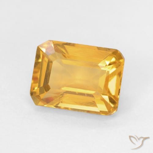 Citrino Laranja Dourada Natural 1.74ct, Corte Octógono / Esmeralda, VVS-VS