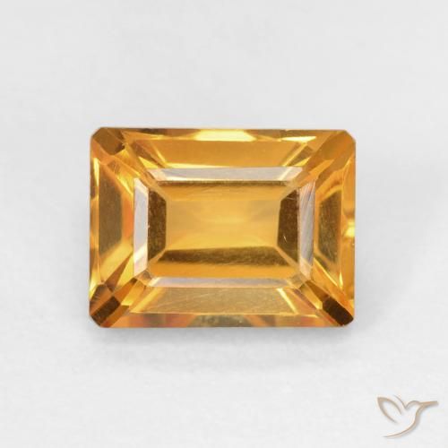 1.84ct Natural Laranja Profundo-Ouro Citrino, Corte Esmeralda, VVS-VS