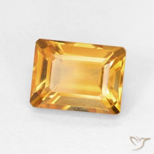Citrino Laranja Profundo-Ouro Natural 1.84ct, Corte Octógono / Esmeralda, VVS-VS