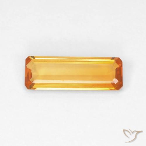1.06ct Natural Laranja escuro-dourado Citrino, Corte Esmeralda, VVS-VS