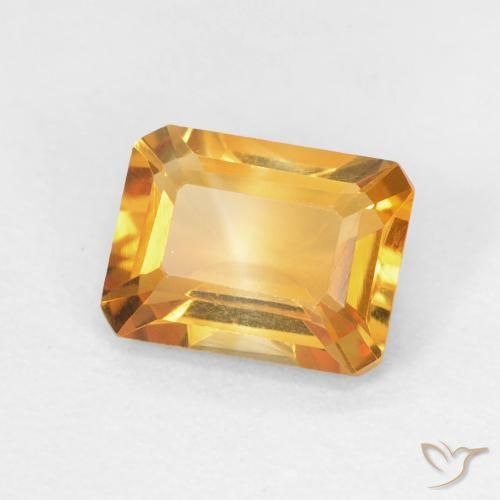 Citrino Laranja escuro-dourado Natural 1.40ct, Corte Octógono / Esmeralda, VVS