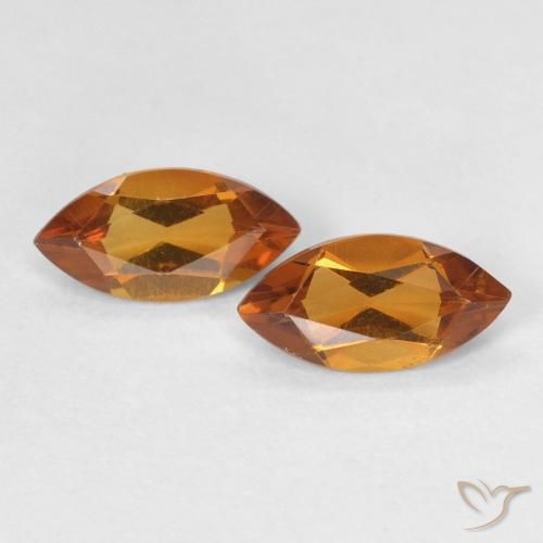 0.93ctw Natural Laranja Médio Citrino, Marquesa, VS