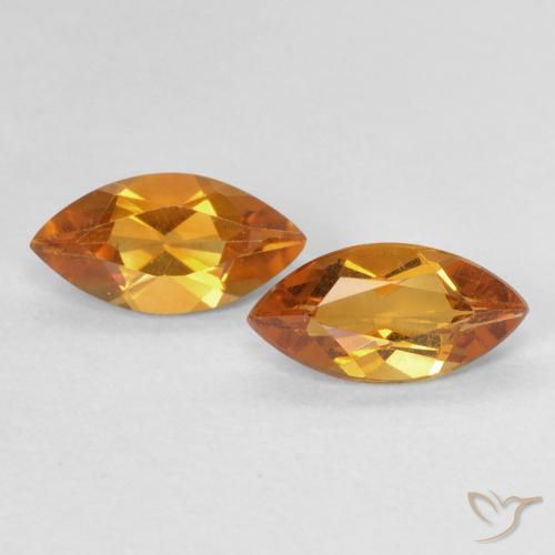 1.00ctw Natural laranja marrom Citrino, Marquesa, VVS-VS