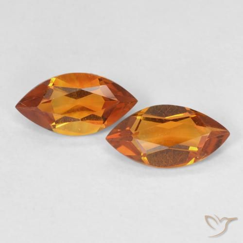 0.98ctw Natural laranja marrom Citrino, Marquesa, VVS