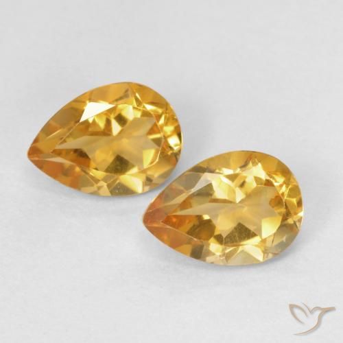 1.25ctw Natural Laranja-Ouro Citrino, Formato de pêra, VVS