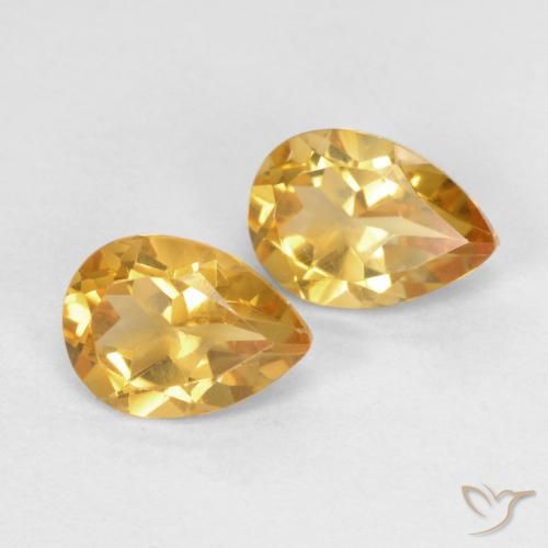 Pedras preciosas de Citrino Laranja-Ouro natural de 1.25 ct, Formato de pêra, VVS