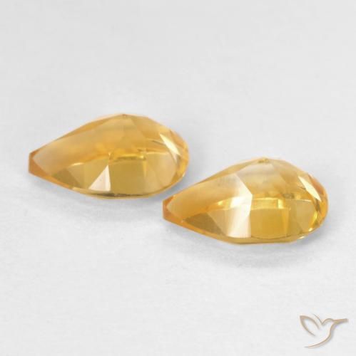 Pedras preciosas de Citrino Laranja-Ouro natural de 1.25 ct, Formato de pêra, VVS