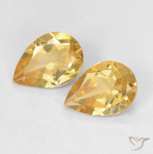 1.12ctw Natural Laranja claro-dourado Citrino, Formato de pêra, VVS