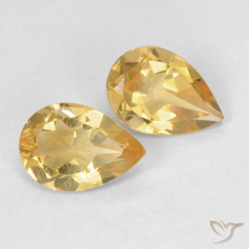 Pedras preciosas de Citrino Laranja claro-dourado natural de 1.12 ct, Formato de pêra, VVS