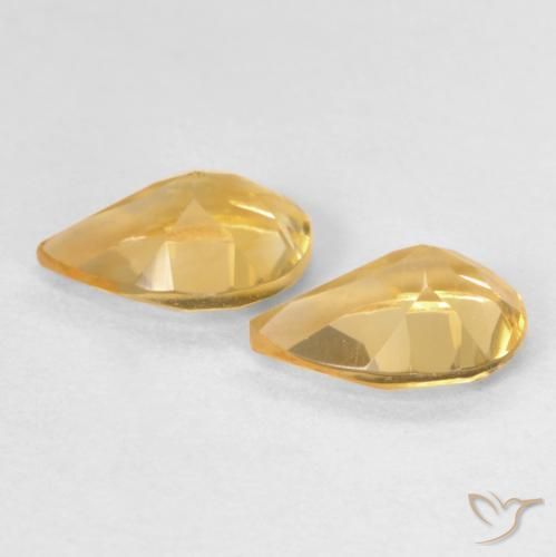 Pedras preciosas de Citrino Laranja claro-dourado natural de 1.12 ct, Formato de pêra, VVS