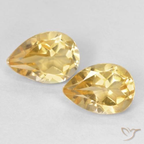 1.41ctw Natural Ouro Citrino, Formato de pêra, VVS