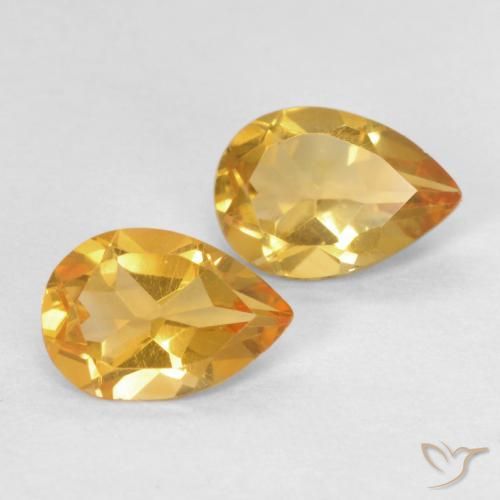 Pedras preciosas de Citrino Laranja-Ouro natural de 1.14 ct, Formato de pêra, VVS