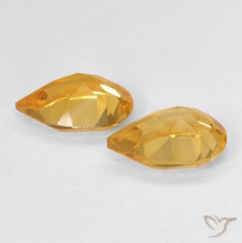 Pedras preciosas de Citrino Laranja-Ouro natural de 1.14 ct, Formato de pêra, VVS