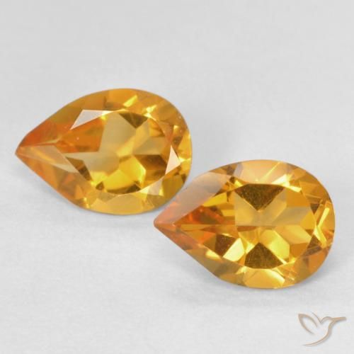 1.21ctw Natural Laranja Médio Citrino, Formato de pêra, VVS