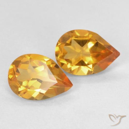 Pedras preciosas de Citrino Laranja Médio natural de 1.21 ct, Formato de pêra, VVS