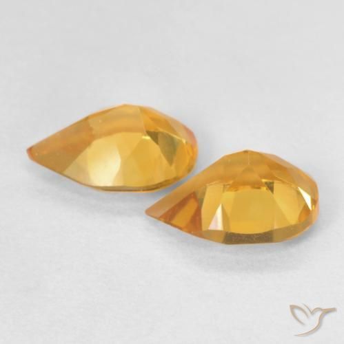 Pedras preciosas de Citrino Laranja Médio natural de 1.21 ct, Formato de pêra, VVS