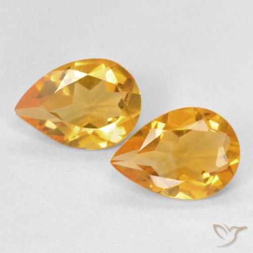 1.11ctw Natural Laranja-Ouro Citrino, Formato de pêra, VVS