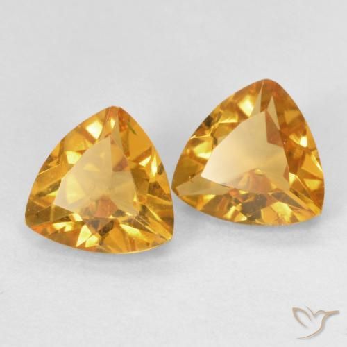 Pedras preciosas de Citrino Laranja-Ouro natural de 1.25 ct, Trilhão, VVS
