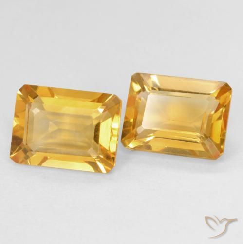 Pedras preciosas de Citrino Medium Light Orange-Gold natural de 2.91 ct, Corte Octógono / Esmeralda, VVS