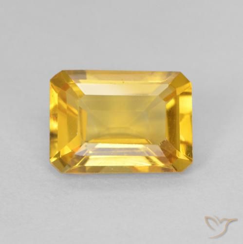 1.30ct Natural ouro médio Citrino, Corte Esmeralda, VVS