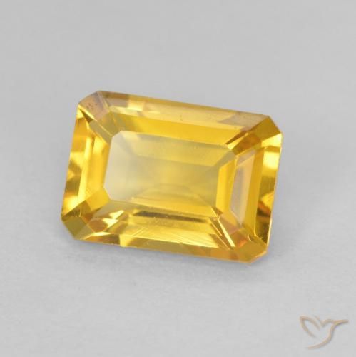 Citrino ouro médio Natural 1.30ct, Corte Octógono / Esmeralda, VVS
