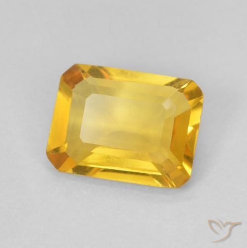 Citrino Dourado Natural 1.18ct, Corte Octógono / Esmeralda, VVS