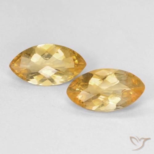 1.58ctw Natural Laranja Dourada Citrino, Marquesa, VS