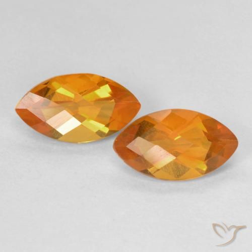 1.93ctw Natural Laranja Médio Citrino, Marquesa, VS