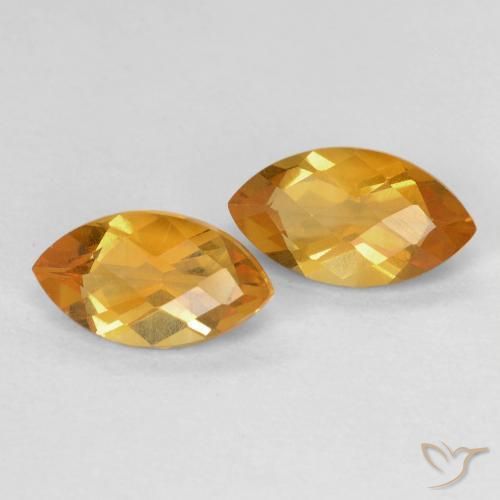 Pedras preciosas de Citrino Laranja Profundo-Ouro natural de 1.81 ct, Marquesa, VS