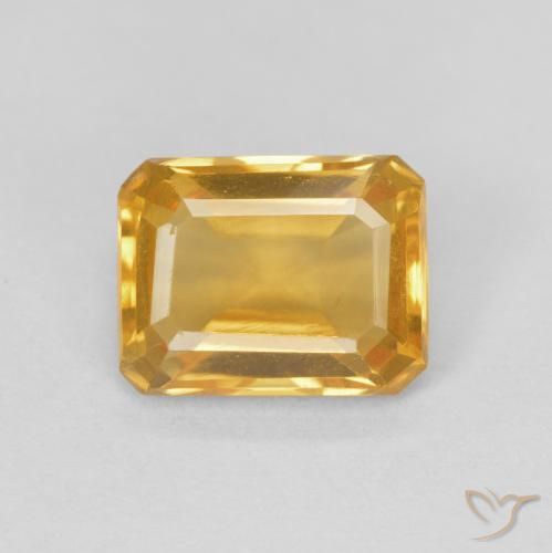 1.41ct Natural Dourado Citrino, Corte Esmeralda, VVS-VS