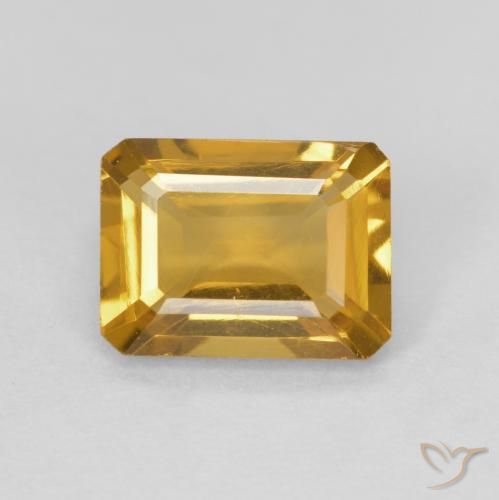 1.41ct Natural Dourado Citrino, Corte Esmeralda, VVS-VS