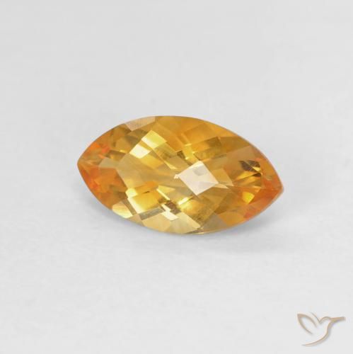 0.87ct Natural Laranja Profundo-Ouro Citrino, Marquesa, VVS-VS