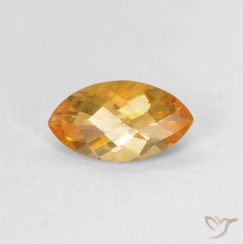 Citrino Laranja Profundo-Ouro Natural 0.87ct, Marquesa, VVS-VS