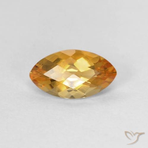 0.92ct Natural Laranja Profundo-Ouro Citrino, Marquesa, VVS-VS